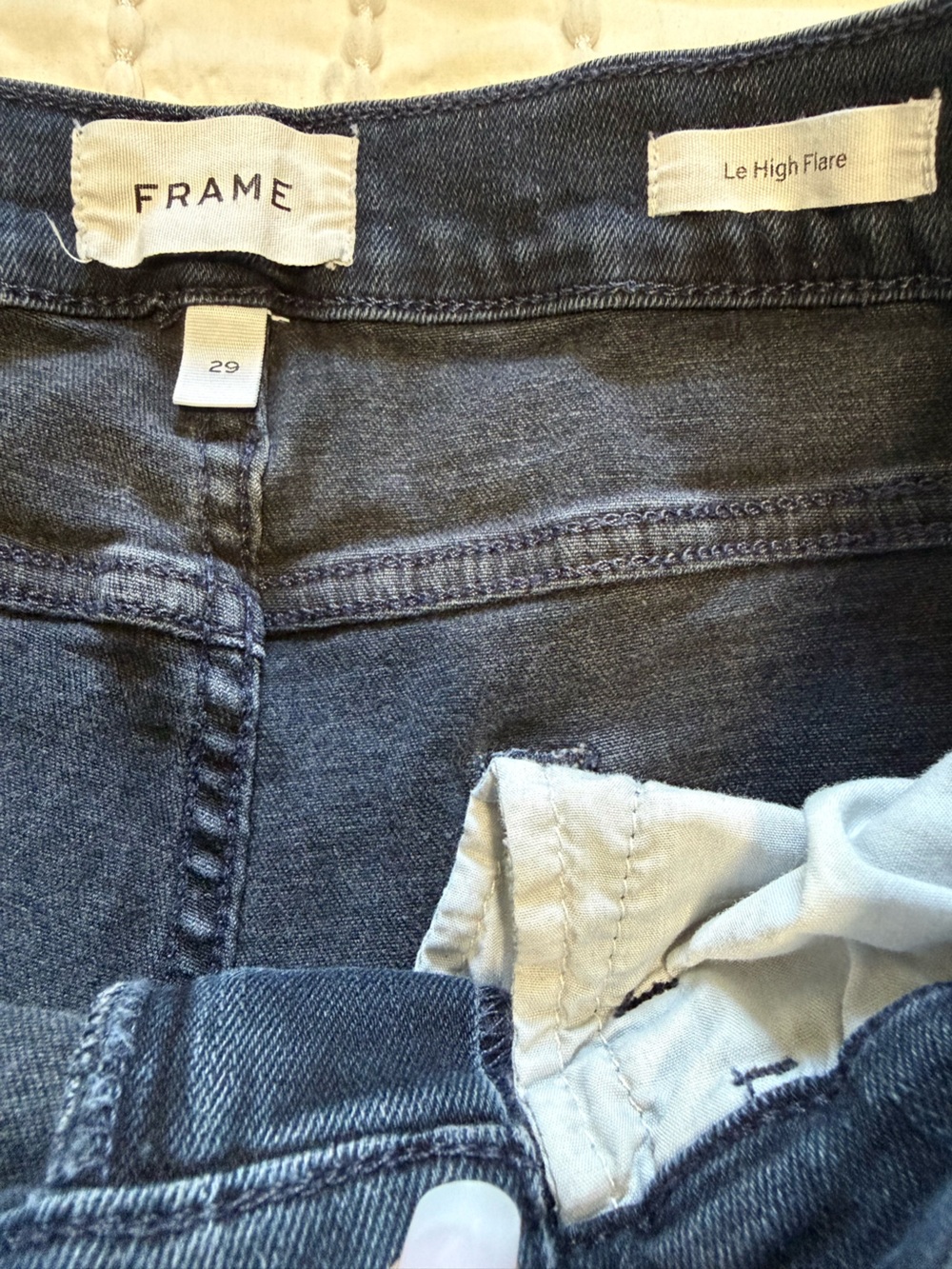 FRAME Le High Flare Jeans Wayfarer Dark Wash High Rise Denim Size 29 - Picture 7 of 9